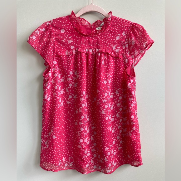 Joie Tops - Joie Hot Pink Floral Cap Sleeve Blouse